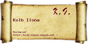 Kolb Ilona névjegykártya